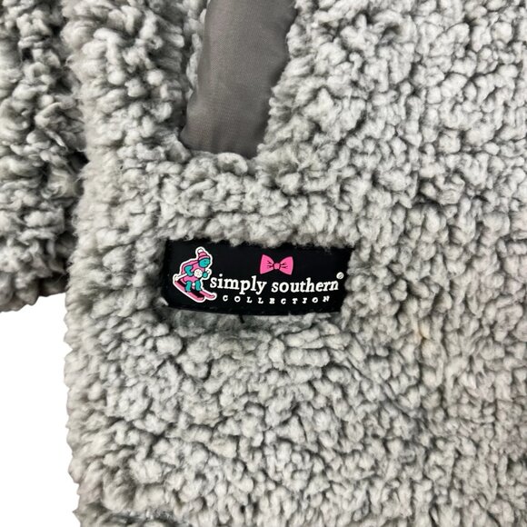 Simply Southern Fleece Sherpa Pullover Women Sz Large Aztec Fair Isle 1/4 zip - Picture 5 of 7